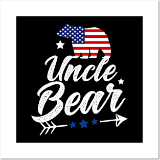 Uncle Bear Patriotic Flag Matching 4th Of July Posters and Art